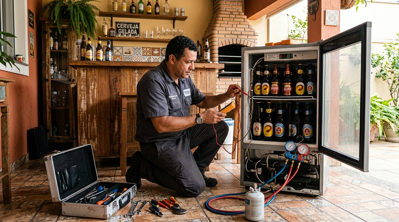 Recarga de gás refrigerante de cervejeira em Divinópolis‑MG